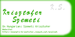 krisztofer szemeti business card